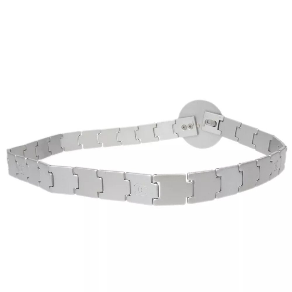 Chanel CC Silver Chain Belt 99P Small Good - Picture 2 of 4
